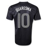 2013 Portugal #10 QUARESMA Away Black Jersey Shirt