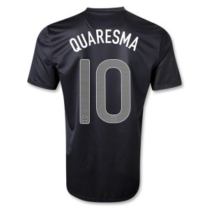 2013 Portugal #10 QUARESMA Away Black Jersey Shirt