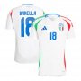 UEFA Euro 2024 Italy Football Shirt Away White Jersey BARELLA #18