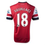 13/14 Arsenal #18 Squillaci Home Red Soccer Jersey Shirt