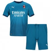 Kids AC Milan 20-21 Third Blue Soccer Suits (Shirt+Shorts)