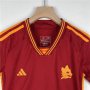 Kids AS Roma 23/24 Home Brown Soccer Football Kit(Shirt+Shorts)