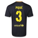 13-14 Barcelona #3 PIQUE Away Black Soccer Jersey Shirt