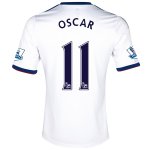 13-14 Chelsea #11 OSCAR White Away Soccer Jersey Shirt