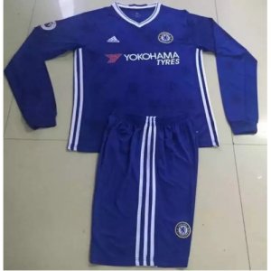 Kids Chelsea LS Home 2016/17 Soccer Kits(Shirt+Shorts)