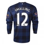 13-14 Manchester United #12 SMALLING Away Black Long Sleeve Jersey Shirt