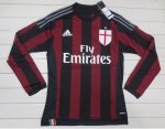 Ac Milan 2015-16 Home Soccer Jersey Long Sleeve