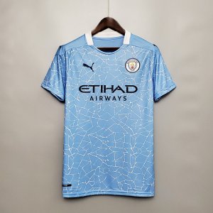 Manchester City 20-21 Champion League Home Blue Soccer Jersey Football Shirt