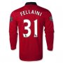 13-14 Manchester United #31 FELLAINI Home Long Sleeve Jersey Shirt