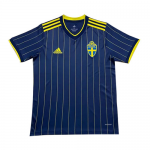 Euro 2020 Sweden Away Blue Stripe Soccer Jersey Shirt