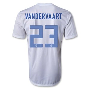 2013 Netherlands #23 VAN DER VAART Away White Jersey Shirt