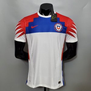 Chile 2020-21 Away White&Blue Soccer Jersey Football Shirt (Player Version)