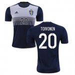 Sweden Away 2016 Toivonen 20 Soccer Jersey Shirt