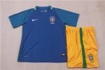 Kids Brazil 2016 Away Soccer Kit(Shirt+Shorts)