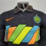 Inter Milan 21-22 Third Black Long Sleeve Soccer Jersey Football Shirt (Player Version)