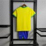 Kids Brazil World Cup 2022 Home Soccer Kit (Shirt+Shorts)