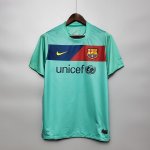 Barcelona FC 10-11 Green Retro Soccer Jersey Football Shirt