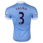 Manchester City Home 2015-16 SAGNA #3 Soccer Jersey