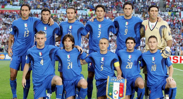 2006 World Cup Champion Italy Home Blue Retro Soccer Jerseys Shirt