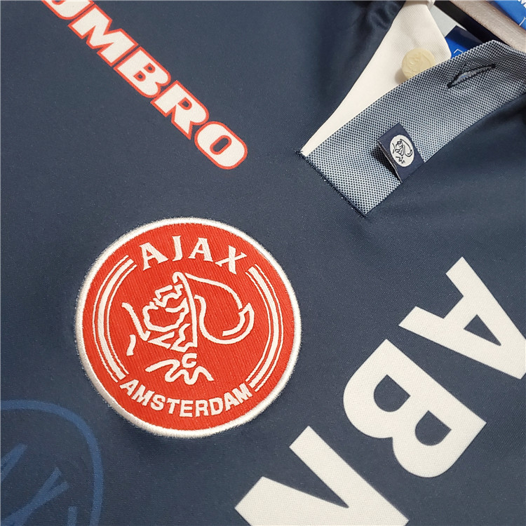 97/98 Ajax Away Retro Soccer Jersey Football Shirt - Click Image to Close