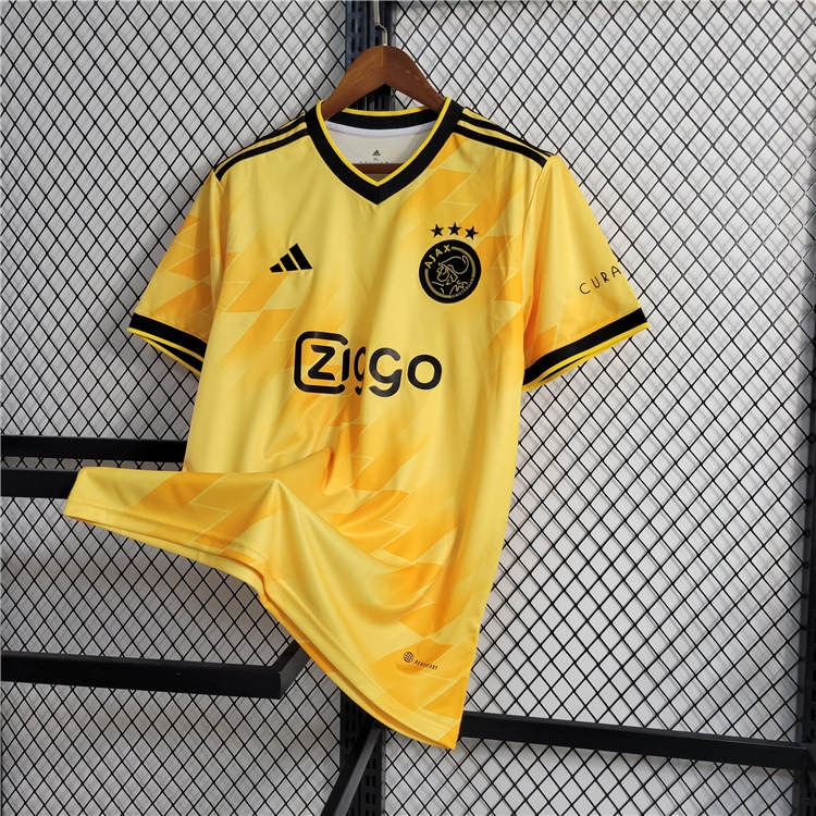 Ajax 23/24 Away Yellow Soccer Jersey Football Shirt - Click Image to Close