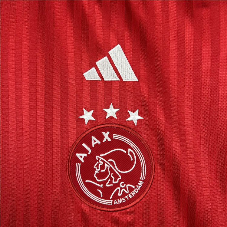 23/24 Ajax Home Red&White Soccer Jersey Football Shirt - Click Image to Close