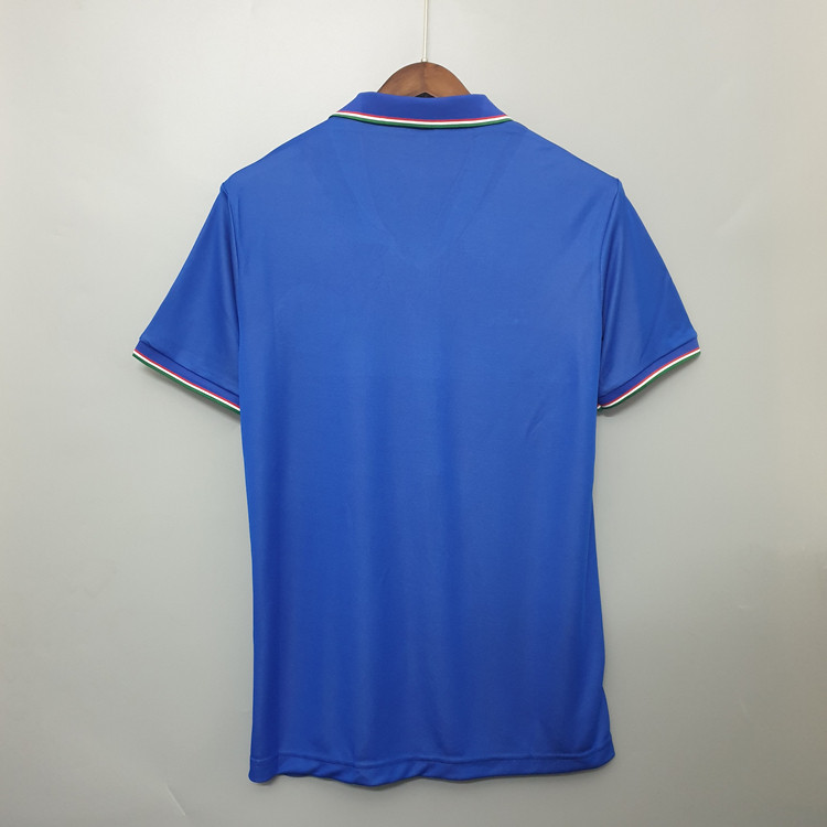 1990 Italy Home Blue Retro Soccer Jerseys Football Shirt - Click Image to Close