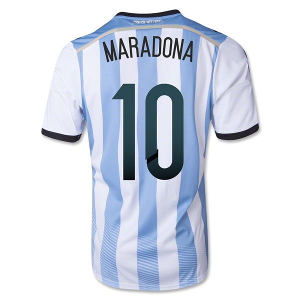 2014 Argentina #10 Maradona Home Soccer Jersey Shirt - Click Image to Close