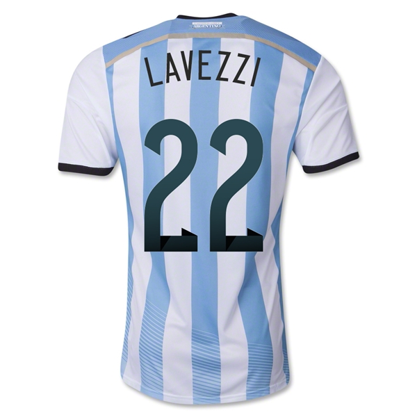 2014 Argentina #22 LAVEZZI Home Soccer Jersey Shirt - Click Image to Close