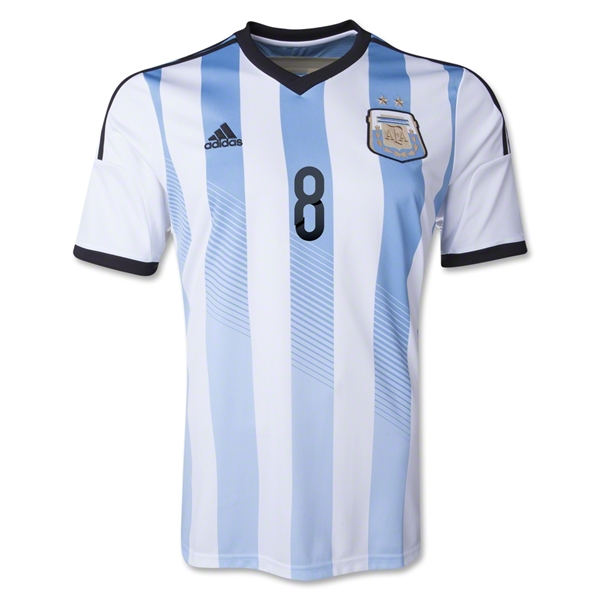 2014 Argentina #8 ZANETTI Home Soccer Jersey Shirt - Click Image to Close