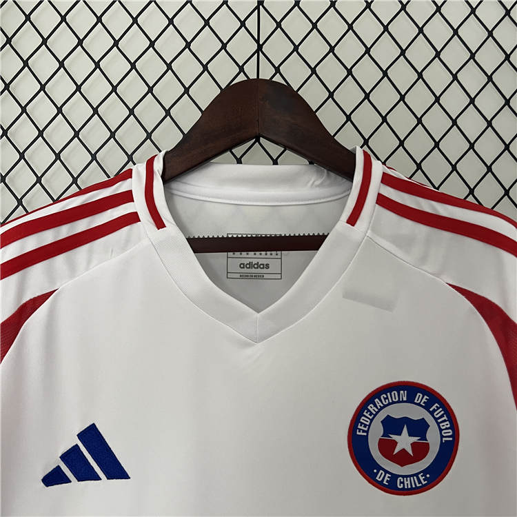 2024 Chile Away White&Red Soccer Jersey Football Shirt - Click Image to Close