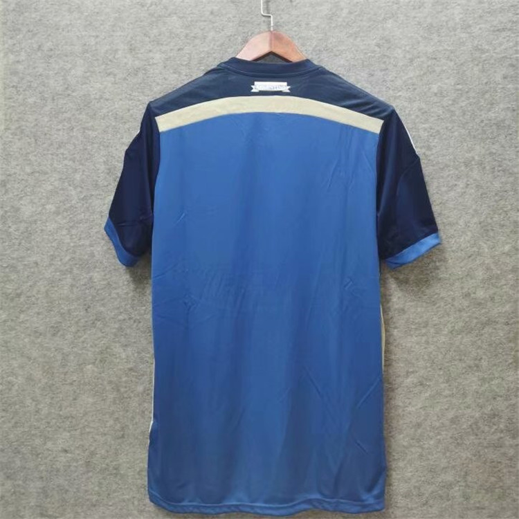 Argentina 2014 World Cup Away Blue Soccer Jersey Football Shirt - Click Image to Close