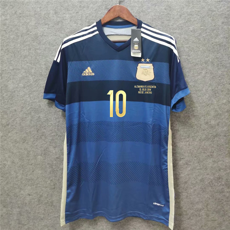 Argentina 2014 World Cup #10 MESSI Away Blue Soccer Jersey Football Shirt - Click Image to Close