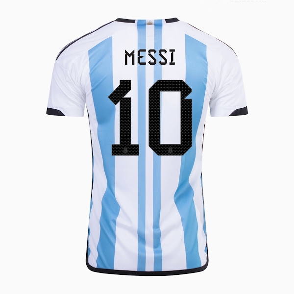 Argentina 3 Star 2022 Home White MESSI Soccer Jersey Football Shirt - Click Image to Close