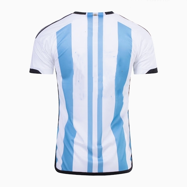 Argentina 3 Star World Cup 2022 Home White Soccer Jersey Football Shirt - Click Image to Close