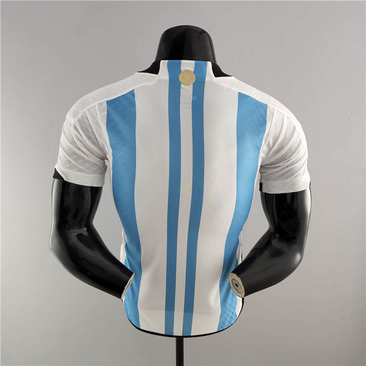 Argentina 2022 Home 3 Star Soccer Jersey Football Shirt (Player Version) - Click Image to Close