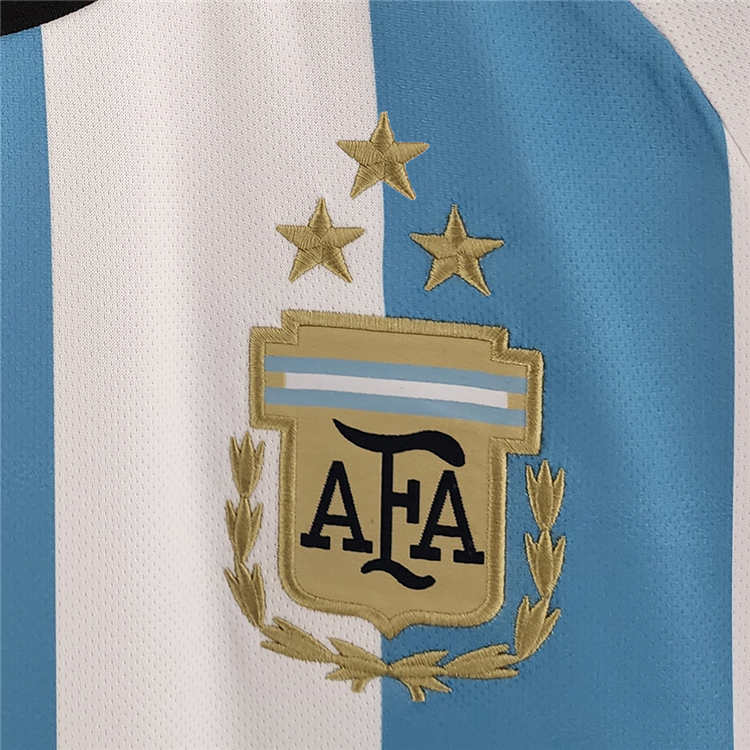 Argentina 3 Star World Cup 2022 Home White Soccer Jersey Football Shirt - Click Image to Close