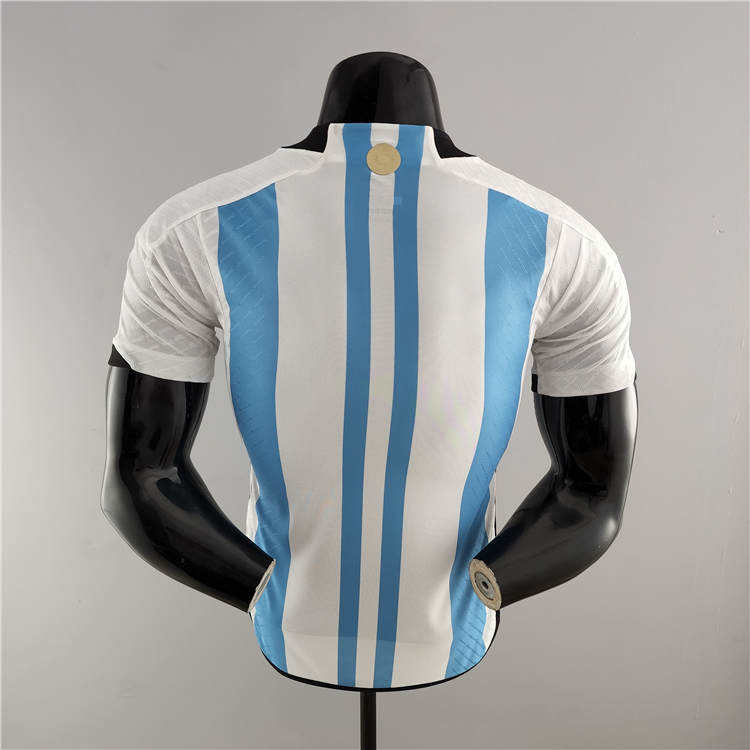 Argentina 2022 3 Stars Version Soccer Jersey Football Shirt (Player Version) - Click Image to Close