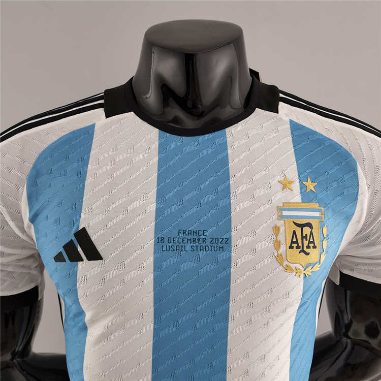 Argentina World Cup 2022 Finals Version Soccer Jersey Football Shirt (Player Version) - Click Image to Close