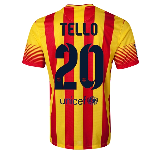 13-14 Barcelona #20 TELLO Away Soccer Jersey Shirt - Click Image to Close