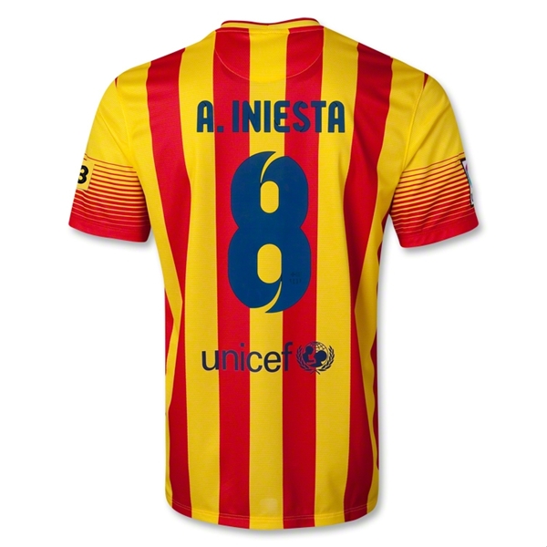 13-14 Barcelona #8 A.INIESTA Away Soccer Jersey Shirt - Click Image to Close