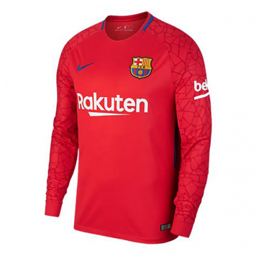 Barcelona Goalkeeper 2017/18 Red LS Soccer Jersey Shirt