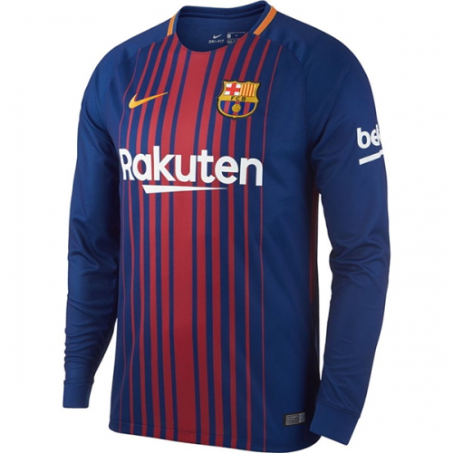 Barcelona Home 2017/18 LS Soccer Jersey Shirt