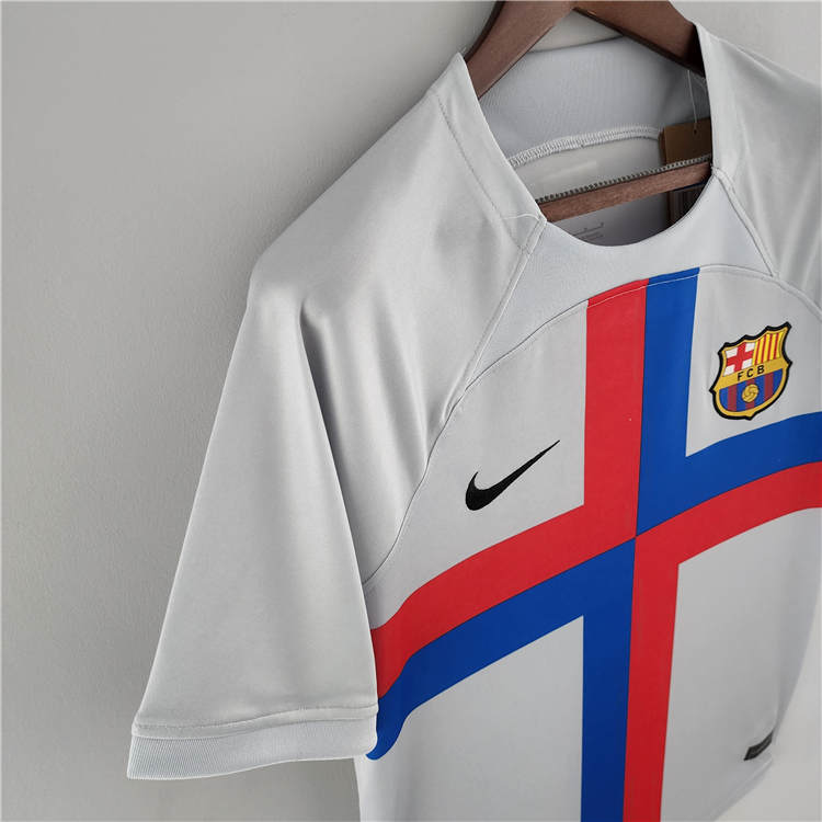 Barcelona FC 22/23 Soccer Jersey Away Grey Football Shirt - Click Image to Close