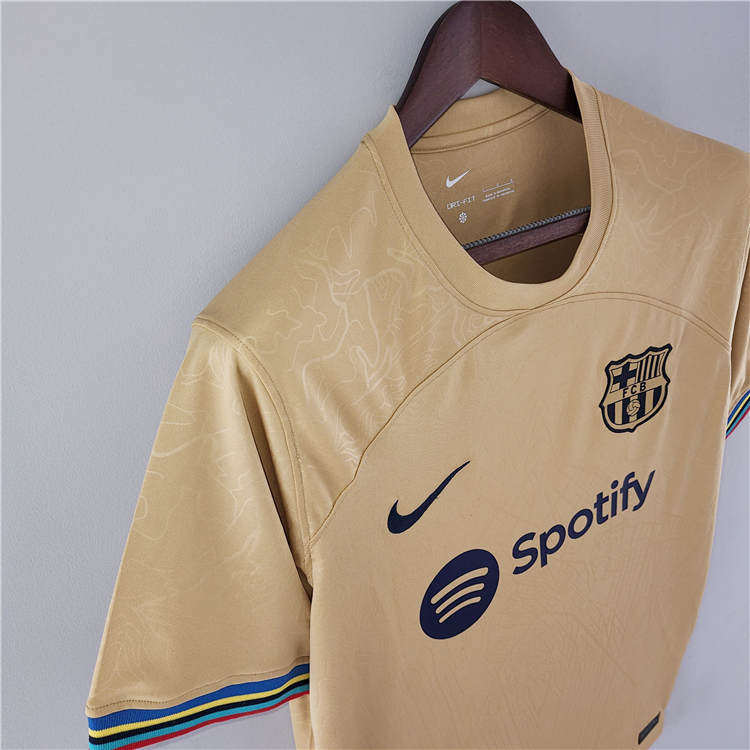 Barcelona FC 22/23 Soccer Jersey Away Yellow Football Shirt - Click Image to Close