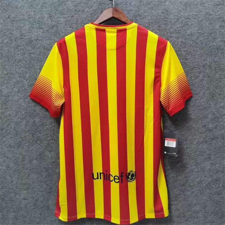 Barcelona FC Retro Soccer Jersey 13-14 Yellow Football Shirt - Click Image to Close