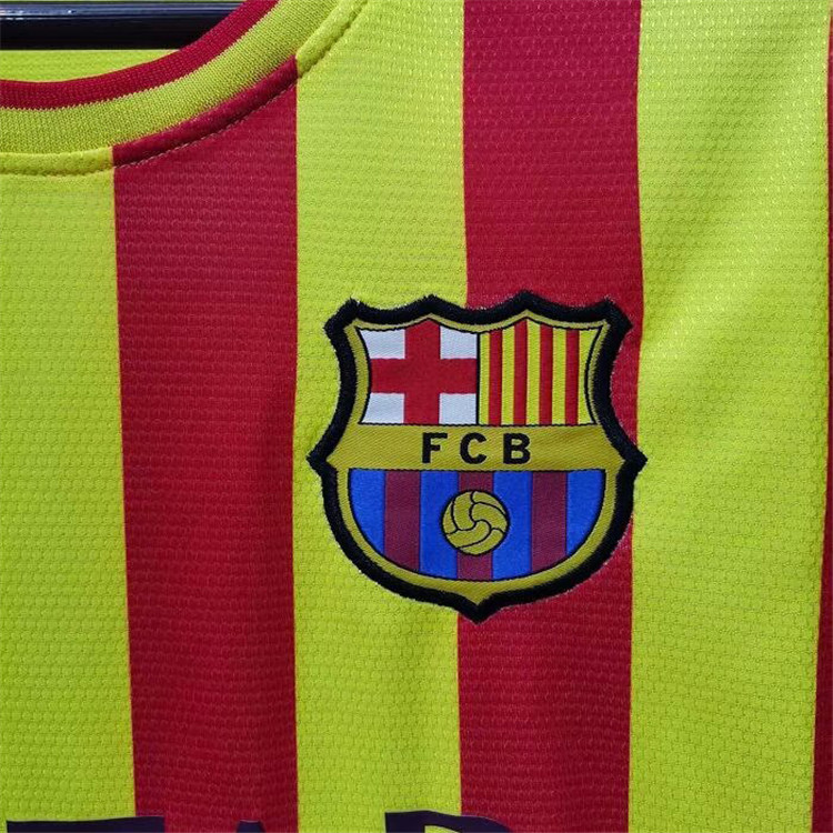 Barcelona FC Retro Soccer Jersey 13-14 Yellow Football Shirt - Click Image to Close