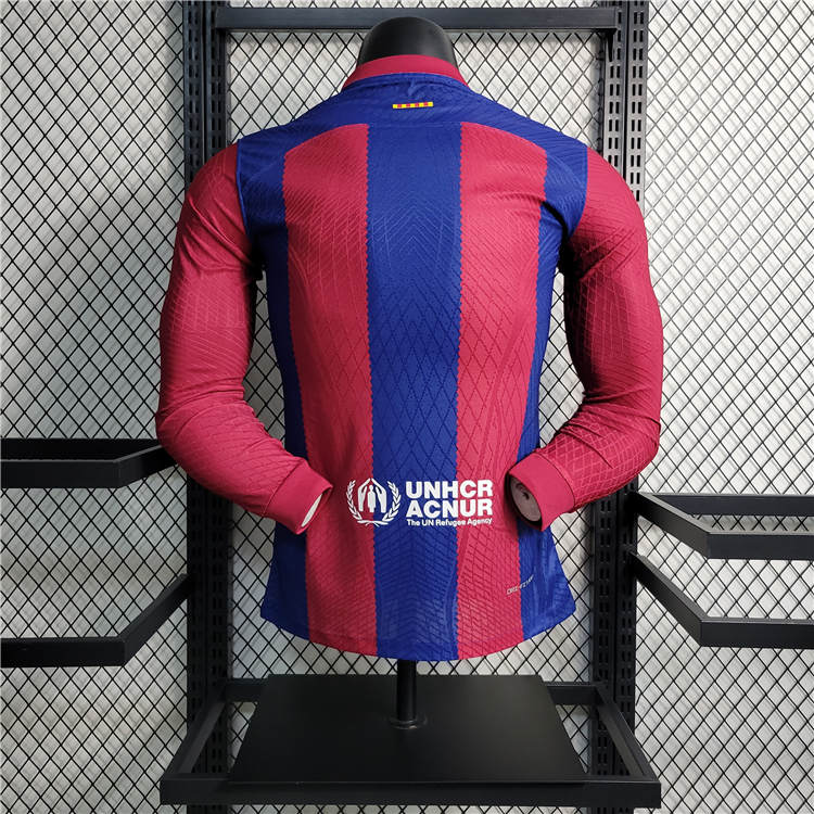 Barcelona FC 23/24 Soccer Jersey Home Long Sleeve Football Shirt - Click Image to Close