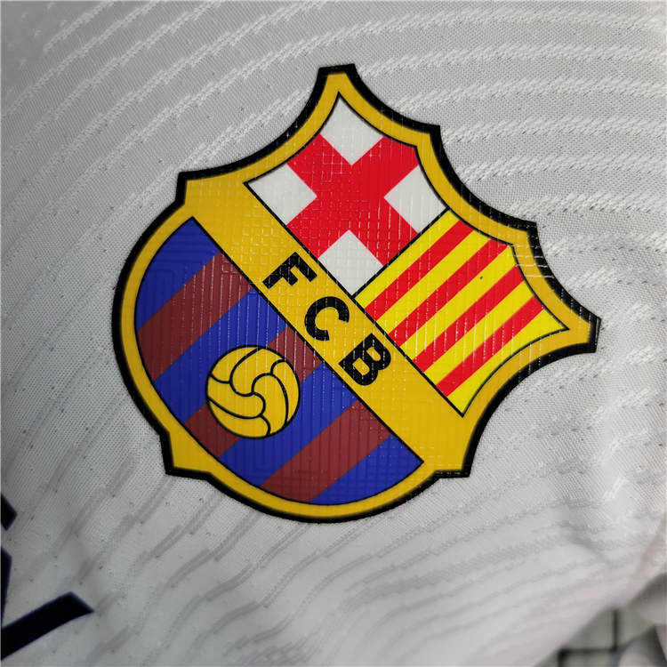 Barcelona FC 23/24 Soccer Jersey Away White Football Shirt (Authentic Version) - Click Image to Close