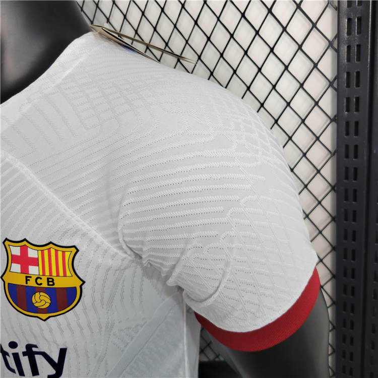 Barcelona FC 23/24 Soccer Jersey Away White Football Shirt (Authentic Version) - Click Image to Close